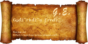 Györkös Ernő névjegykártya